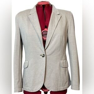 Jessica Petite lined 100% cotton blazer notch color button closure front pockets